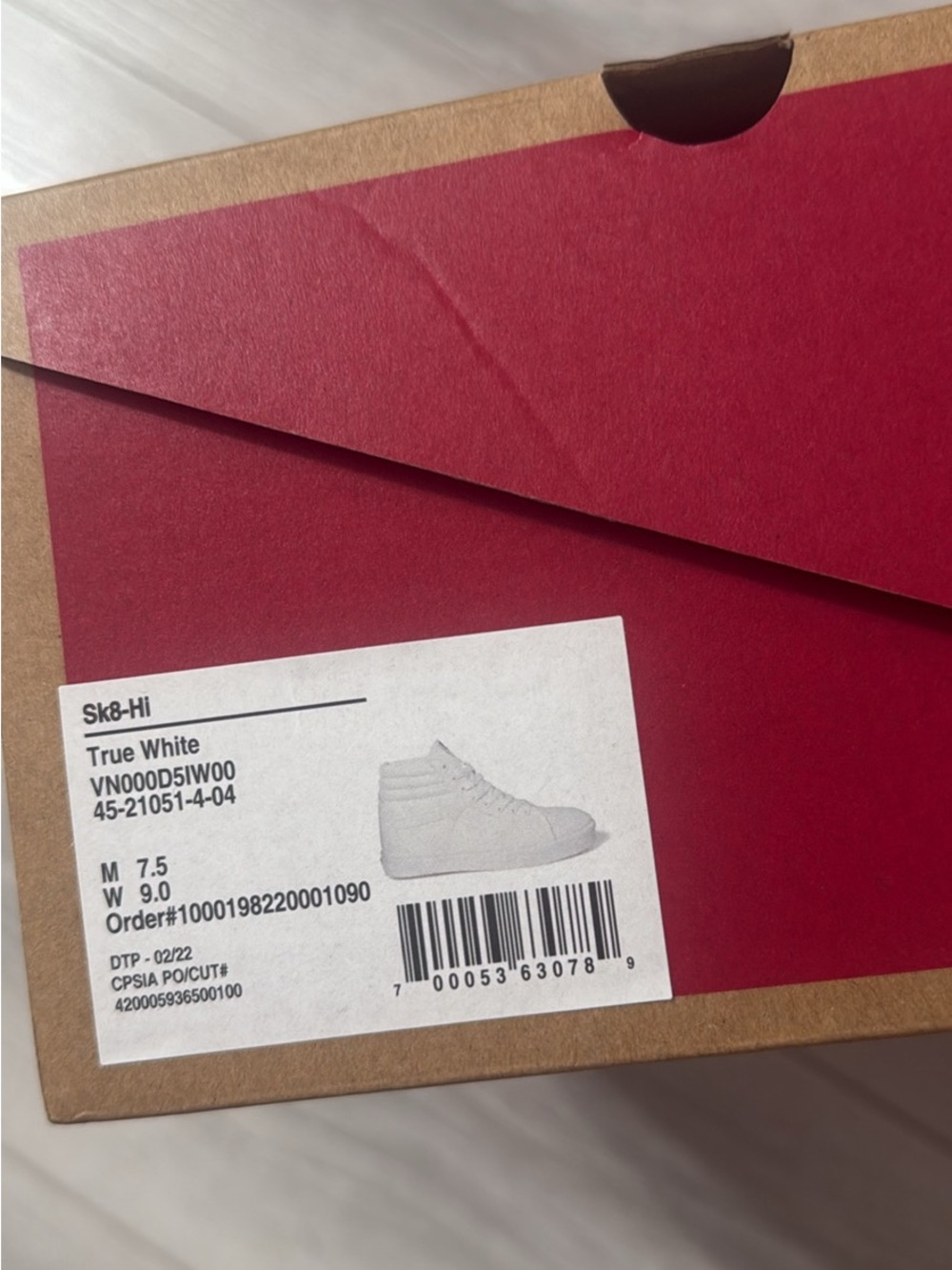 NIB Vans Sk8-Hi Shoe - Picture 5 of 6